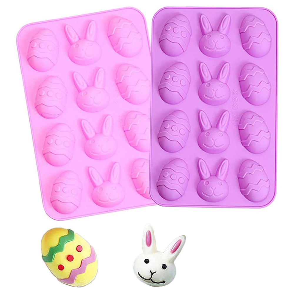 3D Silicone Easter Eggs Bunny Mold Cake Chocolate Lollipop Baking Molds DIY Tool