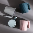 thumbnail image 2 of Toothbrush Tooth Cup Plastic Bathroom Tumbler Travel Toiletries Wash Cup Anti\-Slip Bathroom Accessories 301 To 400ml For Family greywhite, 2 of 9