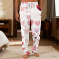 thumbnail image 2 of LWavelet Mens Heart Print Lounge Pants Elastic Waist Soft Sleep Pants White S, 2 of 6