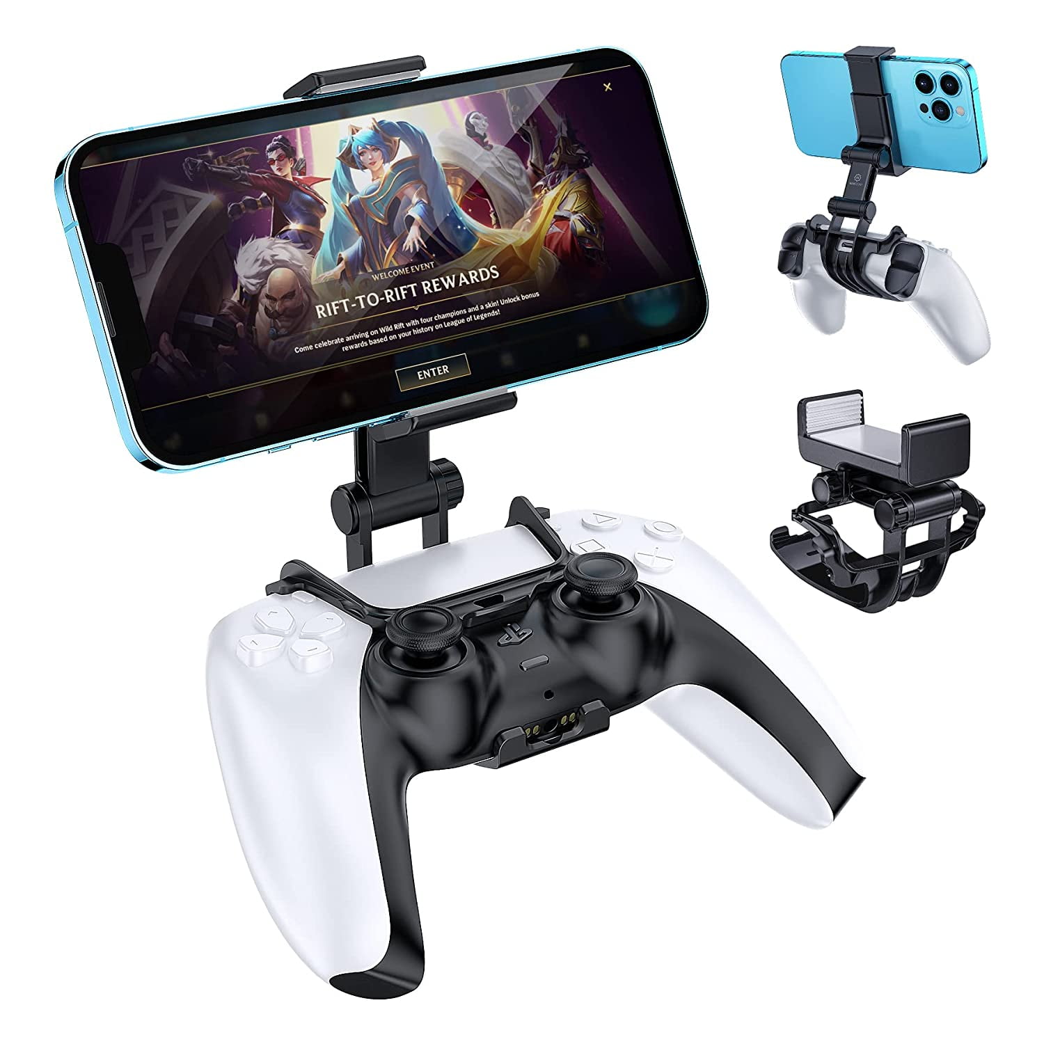 WixGear PS5 Controller Phone Mount Clip - Mobile Gaming Cell Phone Stand  for PlayStation 5