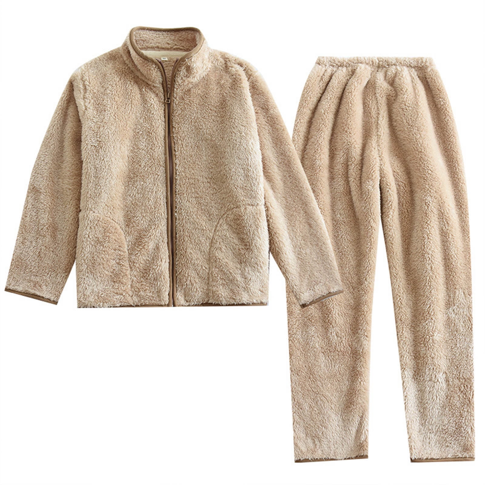 Pyjama Femme Hiver Polaire - Ensemble 2 Pièces - Molletonné Chaud - Manches Longues - 2