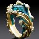 thumbnail image 4 of Anillo Abierto de Resina Ondulada para Mujer, 4 of 5