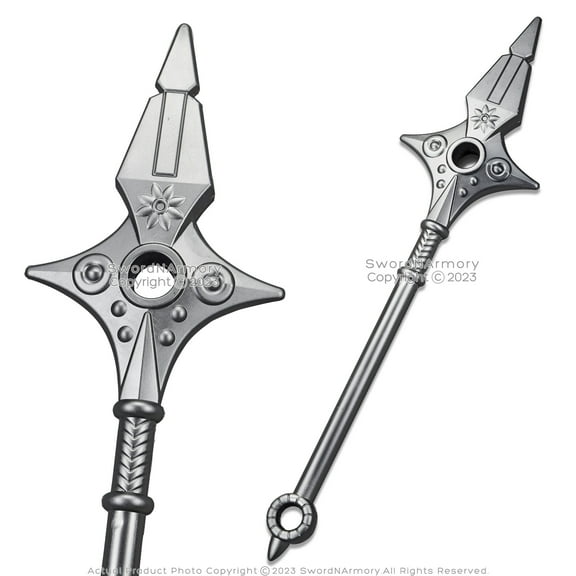 31.5” Foam Silver Short Spear Staff Rod Fantasy Video Game Cosplay Prop