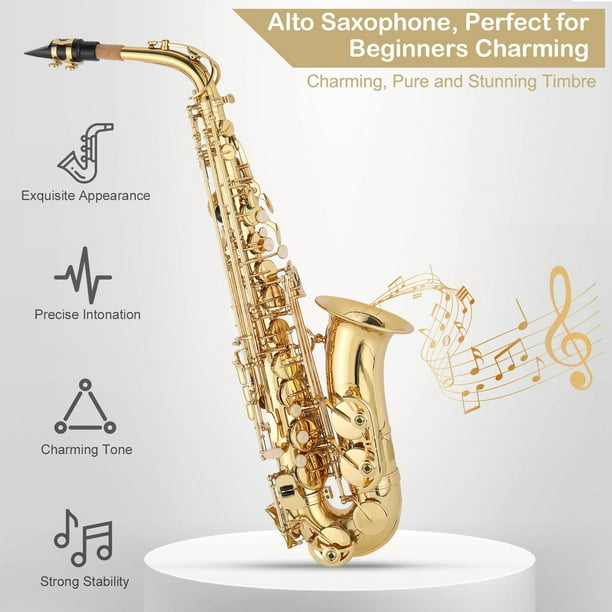 Zimtown Mid-range Alto Drop E Lacquered Golden Saxophone Painted