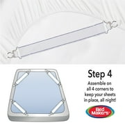 Bed Makers Adjustable Sheet Straps, 4 Pack