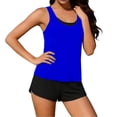 thumbnail image 2 of Xdegoge Tankini Sets for Women Scoop Neck Cut Out Back Boyshorts Two Piece Bathing Suits Color Block Modest Sporty Surfing Swimwear, 2 of 9