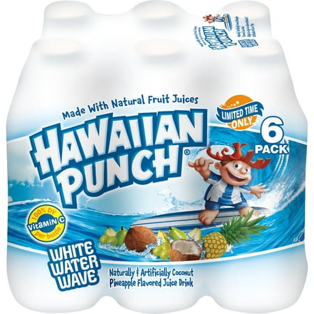 Hawaiian Punch Whitewater Wave, 10 Fl Oz Bottles, 6 Count (Pack of