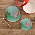 thumbnail image 2 of SKYSONIC Vintage Flamingos Pot Holders Trivets, 2 Pcs Heat Resistant Trivets,Blue Sea Cotton Thread Weave Mats for Hot Pads Pans Pot Bowl Teapot for Kitchen Decor, 2 of 7