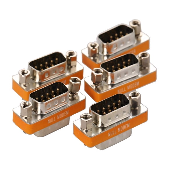 Adaptador de módem nulo Arnorin DB9 macho a macho, paquete de 5