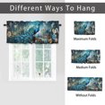 thumbnail image 6 of Peacock Thermal Insulated Window Curtain Valance Vintage Blue Peacock Feather Beautiful Bird Flowers Rod Pocket Valances for Bedroom Living Room Dining Room 54 by 18 in, 1 Panel, 6 of 6