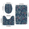 Bathroom Rugs Sets 3 Piece Merry Christmas Winter Leaves Absorbent