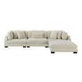 thumbnail image 3 of Lexicon Traverse 4-Piece Corduroy Fabric Modular Sectional in Beige, 3 of 9