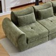 thumbnail image 4 of 101.5" Modular Sectional Sofa,Chenille Cloud Sofa Couch Convertible Folding Sofa Bed for Living Room,Bedroom,Apartment,Green, 4 of 8