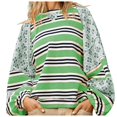 thumbnail image 1 of WEAIXIMIUNG Chandail en Molleton Surdimensionné pour Femmes Zip Motif Assorti Col Rond Pull Ample Manches Longues T-Shirt Haut, 1 of 8