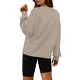 thumbnail image 2 of Holzkary Sweatshirts for Women Hoodies Oversized Sweatshirts Cute Crewneck Long Sleeve Fleece Tops Winter Outfits Graphic Printed Pullover Top Comfy Fall Winter Outfits Clothes 2025 Fashion Khaki M, 2 of 8