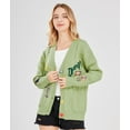 thumbnail image 5 of Women'S Cable Knit Long Sleeve Open Front Cardigan Sheep V-Neck Button Down Sweater Coat Outwear Grass Green XS, 5 of 7