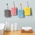 thumbnail image 3 of BINGLI Chenille Hand Towels,Soft Absorbent Microfiber Hanging Hand Towel Quick Drying Fuzzy Ball Towel for Bathroom and Kitchen,4 Colors (Yellow+Pink+Blue+Grey), 3 of 5