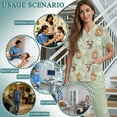 thumbnail image 6 of Yspwyqan Scrub Suit Women Set Size L, Highland Cow Floral V-Neck Scrub Top and Straight Leg Pants, Stretchy Cozy 2PCS Nurse Uniforms with 6 Pockets Quick Dry for Pediatric Clinic, 6 of 7