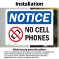 thumbnail image 3 of (2 Pack) No Cell Phones OSHA Notice Sign 10 Inch X 7 Inch Vinyl Label Decal Sticker Weather Resistant, UV Protected for Workplace, Business, and Construction Site, Made in the USA, 3 of 7
