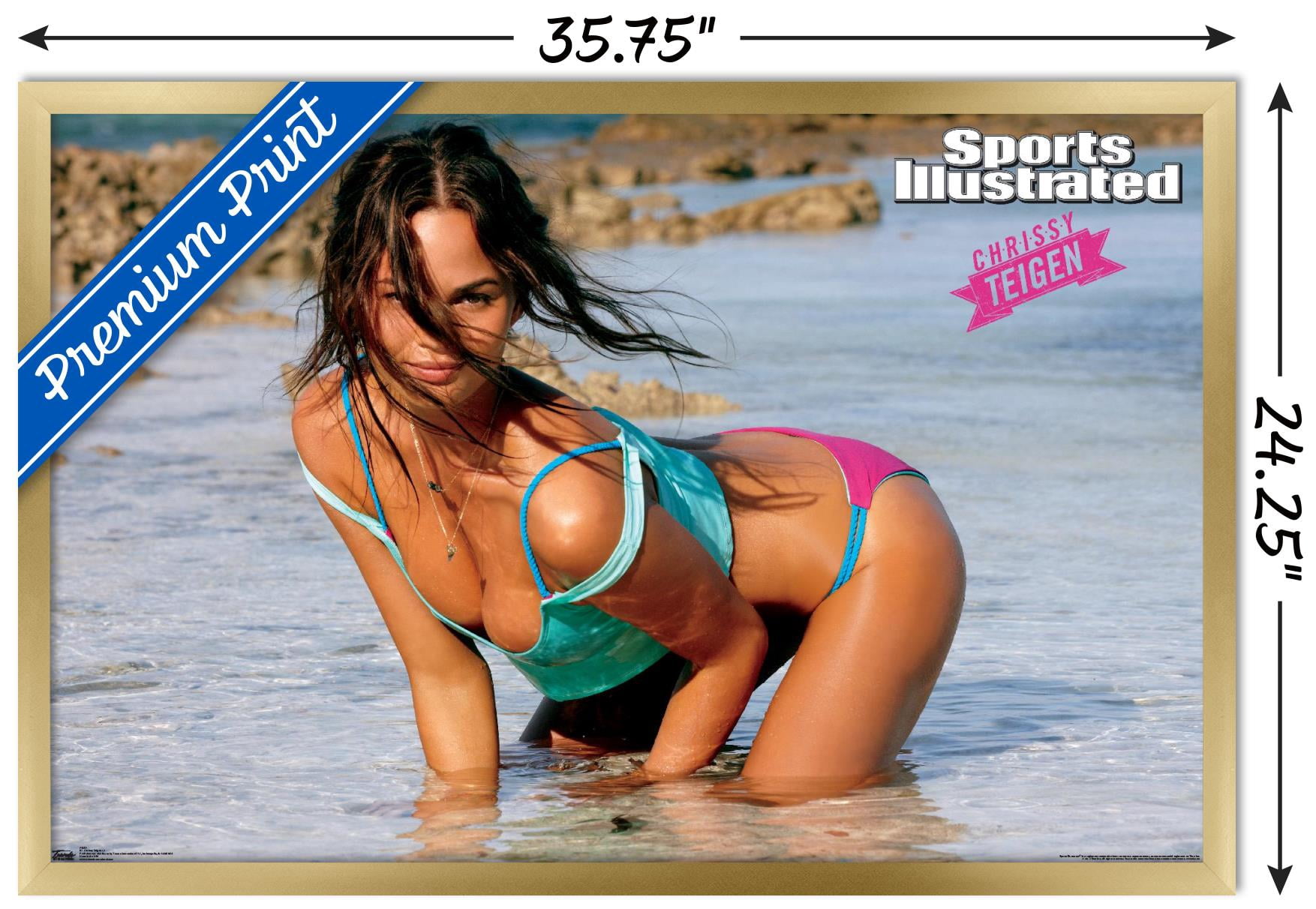 Sports Illustrated: Swimsuit Edition - Chrissy Teigen 12 Wall Poster, 22.375" x 34" Framed