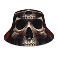 thumbnail image 1 of Balery Vintage Butterfly Flower Skull Sombreros para el sol para hombre y mujer, sombrero de pescador con UPF 50+, 1 of 6