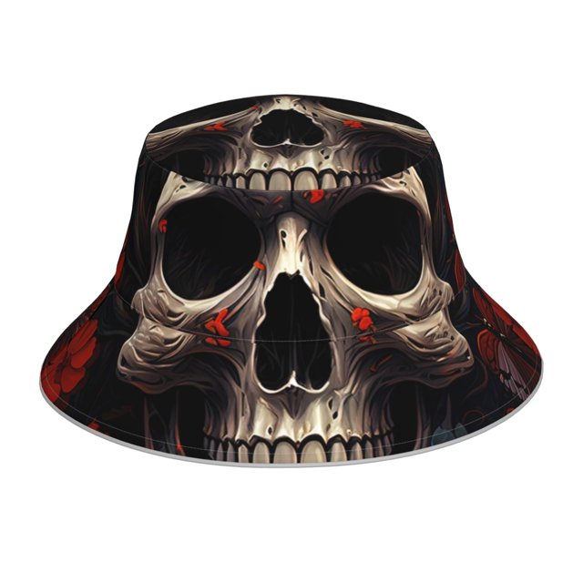 Balery Vintage Butterfly Flower Skull Sombreros para el sol para hombre y mujer, sombrero de pescador con UPF 50+