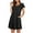 Black, variant on SHOPESSA Women's Round Neck Petal Short Sleeve With Pocket Ruffle Hem Tunic Dress Black Dresses for Women