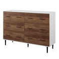 thumbnail image 1 of Modern Wood 6-Drawer Buffet - White/Rustic Oak, 1 of 9