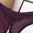 thumbnail image 4 of Bigersell Women Lingerie Thong Underwear Low Waist Crotchless Panties Lace G-String Briefs Low Rise T-Back Underpants Purple One Size, 4 of 5