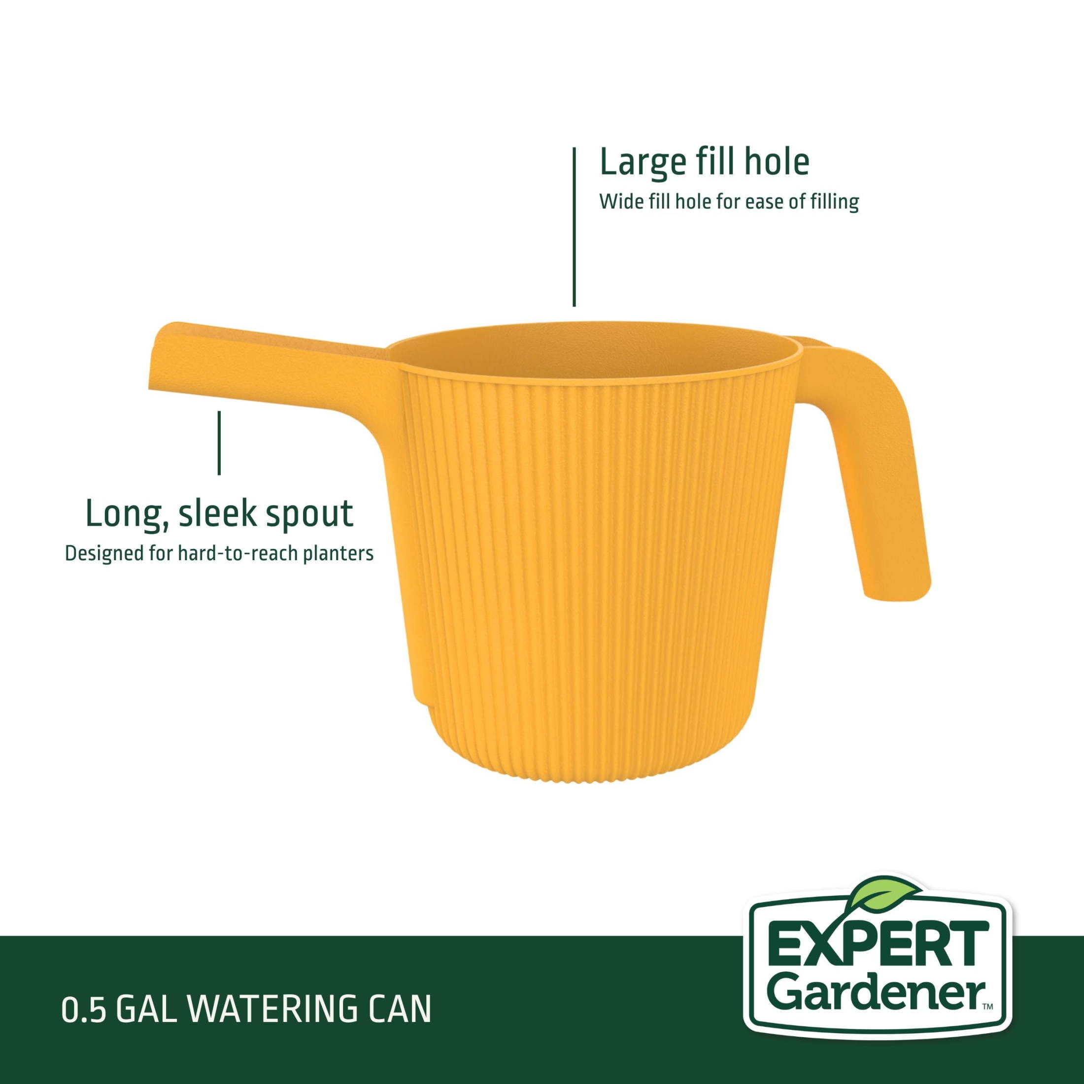 Expert Gardener 0.5 gal. Resin Watering Can, Daisy Yellow