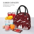 thumbnail image 5 of Yiaed Christmas Tree Buffalo Plaid Print Lunch Bag Adult Insulated Lunch Box, Leakproof Cooler Food Lunch Containers Reusable High Capacity Lunch Tote Bags-One Size, 5 of 6