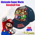 thumbnail image 3 of Gorra de béisbol Nintendo Super Mario Boys de 4 a 7 años, 100% algodón, 3 of 8