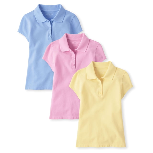Polo The Children's Place para niñas, paquete de 3, talla M