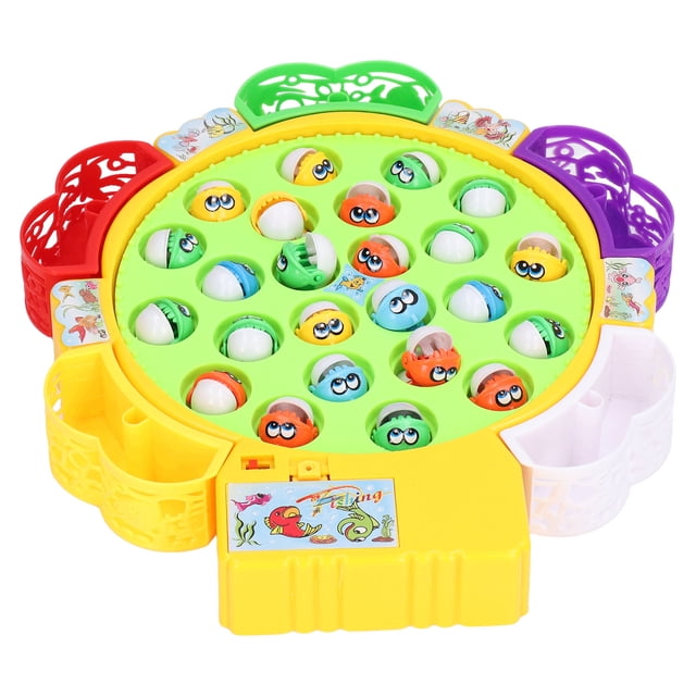 Juego de Pesca 24 Peces 5 Bastones Mini Juego de Pesca Giratorio Juguete para Regalo con Música para Niños Pequeños Fiesta Familiar Interactiva