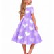 thumbnail image 3 of Vestido de manga corta con cuello vuelto para niñas Vestido elástico de manga corta para niñas Vestido skater con volantes de corte A Vestido de recital escolar Vestido de manga corta con cuello vuelt, 3 of 6