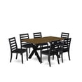 thumbnail image 2 of East West Furniture X-Style 7-Piece Kitchen Set in Distressed Jacobean, 2 of 6