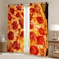 thumbnail image 2 of Pizza Curtains 30%-50% Blackout ,Pepperoni Pizza Curtains & Drapes Adults,Fast Food Themed Curtains Funny Home Decor,Sausage Cheese Pizza Window Curtain, 2 of 6