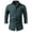 Green, variant on Mens Cotton Denim Shacket Classic Button Down Chambray Shirt Long Sleeve Workwear Top for Outdoor Travel Daily Wear Chest Pocket, Green, XXL