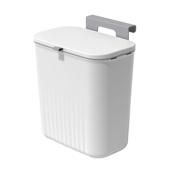 Storage Organizer Hanging Trash Can With Lid, Kitchen Cabinet Door Hanging Trash Can Cover Cabinet Trash Can Door Hanging Trash Can Under Sink Door Trash Can RV Bathroom (White) Organization