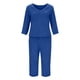 thumbnail image 4 of Conjunto de 2 piezas de blusa de manga corta y pantalón largo con cintura elástica y bolsillos para mujer, 4 of 7