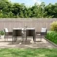 thumbnail image 1 of vidaXL 7 Piece Garden Dining Set with Cushions Poly Rattan and Steel, 1 of 5