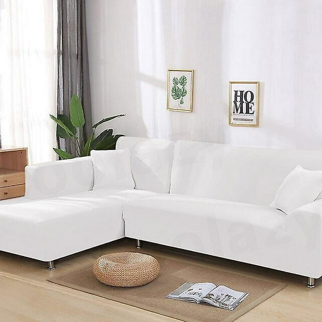 Housse de Canapé Élastique Extensible Couleur Unie Grise Nécessite Commande 2 Pcs Housse de Canapé Si l-style fundas Canapés avec Housse de chaise longue pour Canapé