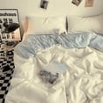 thumbnail image 1 of Korean Ins Black Flower Bedding Set Girl Orange Princess Style Sheet Cover Trellis Polyester Soft Bedclothes For Gitls Gift, 1 of 1