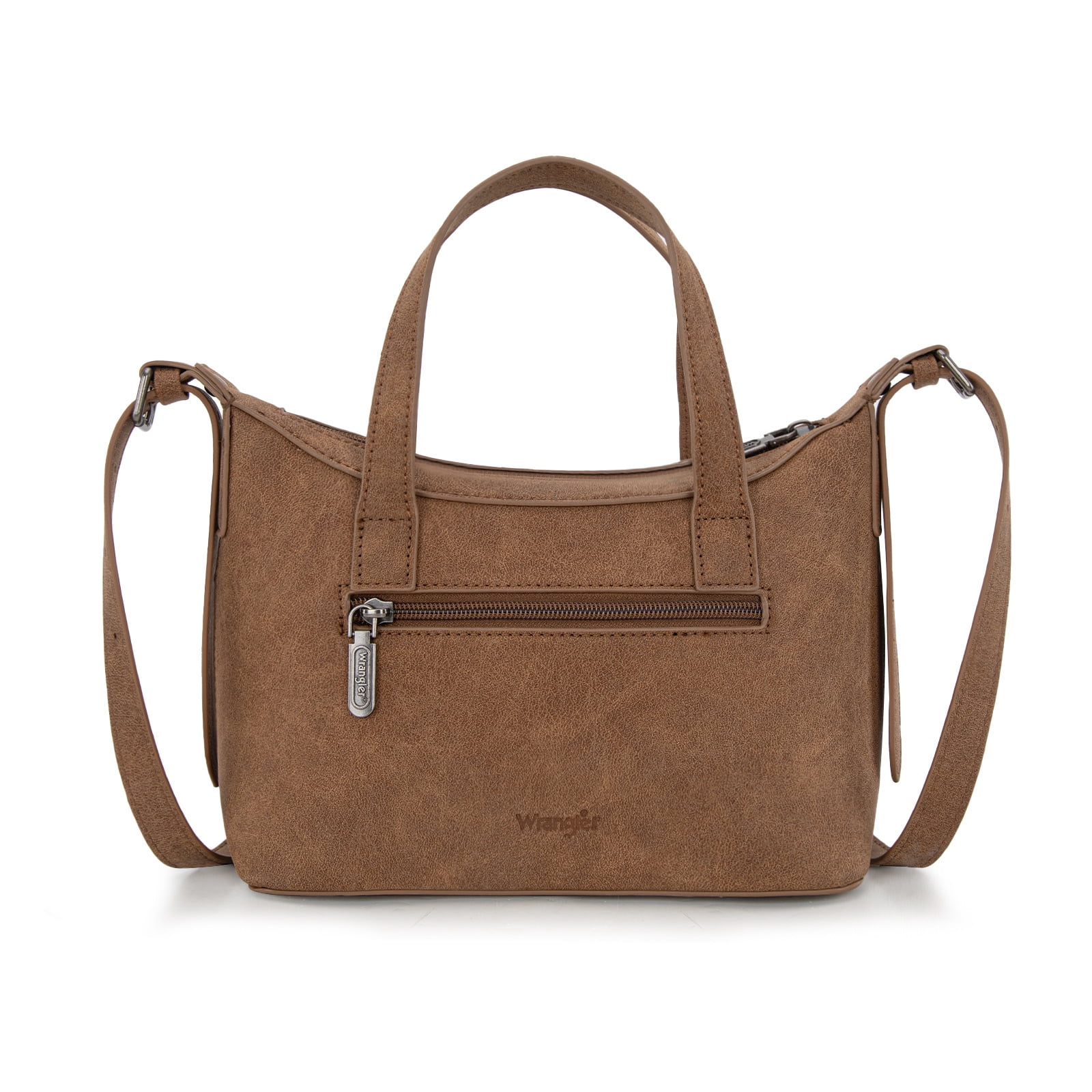 Wrangler Tooled Aztec Small Crossbody Handbag for Women Stylish Handle Bag Designer Top-Handle Crossbody Bags, Brown