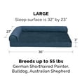 thumbnail image 3 of FurHaven Pet Products Plush Faux Fur & Almond Print Orthopedic Deluxe L-Chaise Sofa Pet Bed for Dogs & Cats - Blue Almonds, Large, 3 of 14