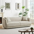 thumbnail image 3 of Venar Mid-Century Modern Living Room Luxury Fabric Linen Couch in Cream, 3 of 6