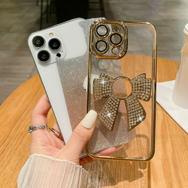 iPhone - ShineBrigh SaniMore for iPhone 13 Pro Case Bowknot Glitter Rhinestone Bling