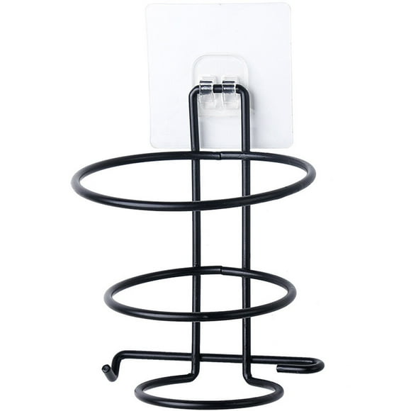 Soporte para secador de pelo de pared, soporte para secador de pelo, accesorios de baño (negro)