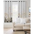thumbnail image 2 of Cream Flowers Blackout Curtains, Light Blocking Print Window Curtains, Country Pastoral Spring Floral Herbs Thermal Insulated Window Drapes for Living Room Kitchen Cafe 2 Panels, 104"W x 63"L, 2 of 9