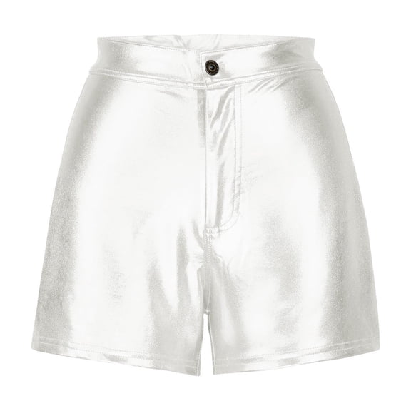 Ymauqau Women's Shiny Booty Shorts High Waisted Slim Glitter Shorts Club Party Shorts Tight Concert Shorts